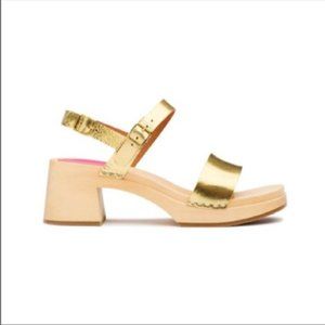 Swedish Hasbeens | Gittan Gold Sandals | Sz 39